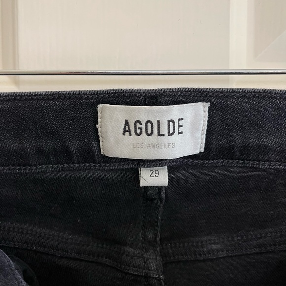 Agolde Sophie Mid Rise Skinny Ankle Jean in Black Wash Size 29 - Picture 4 of 10